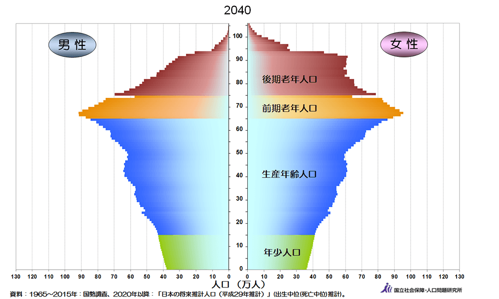 2040年人口ピラミッド