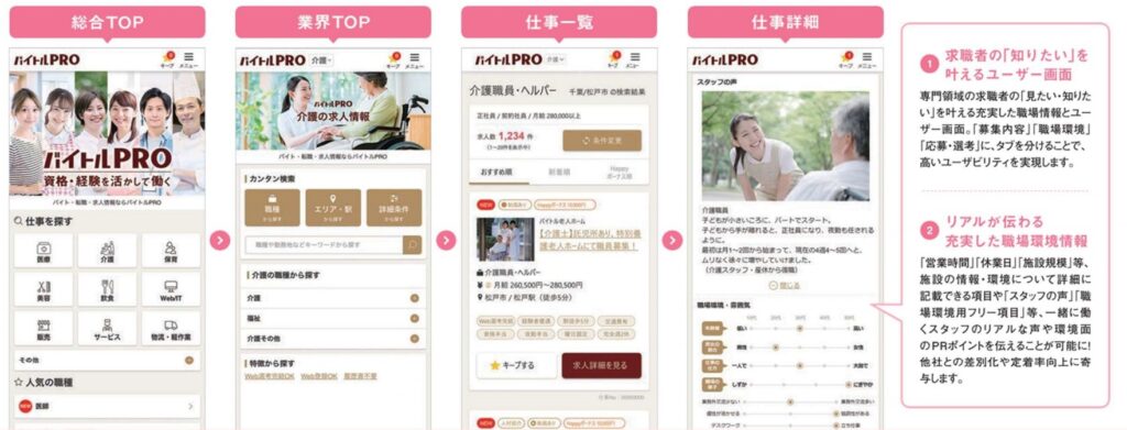 バイトルPROのユーザービリティ