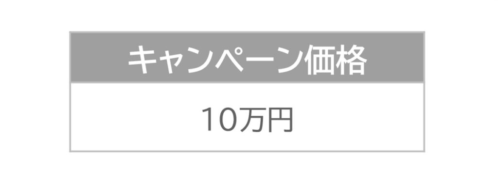 キャンペーン価格