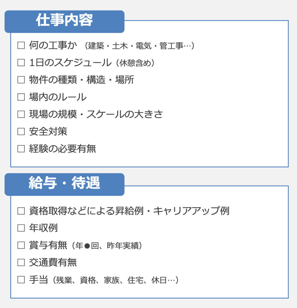 仕事内容:給与・待遇(建築・建設・土木作業志望)図